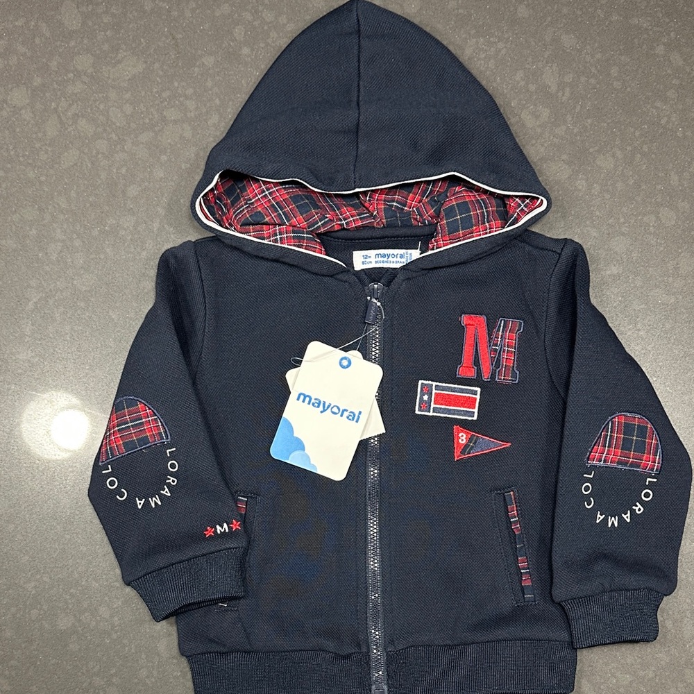 Mayoral Navy and Red Kids Hoodie